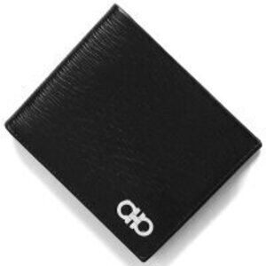 Salvatore Ferragamo Double Gancini Bifold Wallet Black Red Nero
